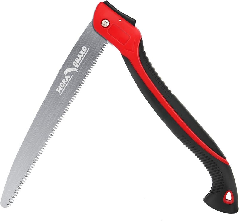 FLORA GUARD Folding Hand Saw 12-Inch, Heavy Duty SK5 Steel Pruning Saw with Hard Teeth for Wood Cutting, Tree Trimming, Camping & Gardening - Image 1